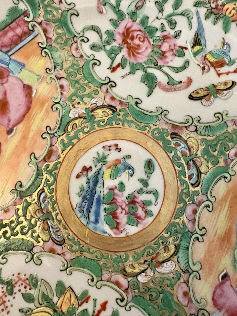 Antique Chinese Canton Rose Medallion Plate